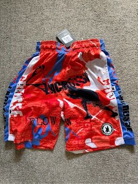 Red & Blue Graphic Athletic Shorts for Kids - Unbranded